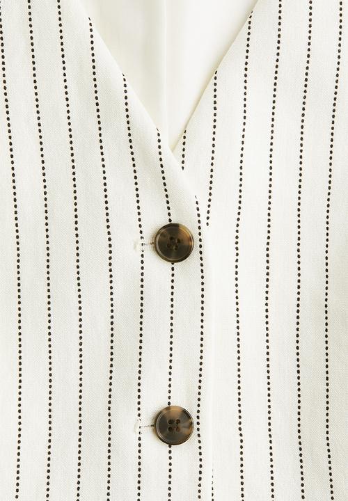 H&M - Short waistcoat - cream/striped