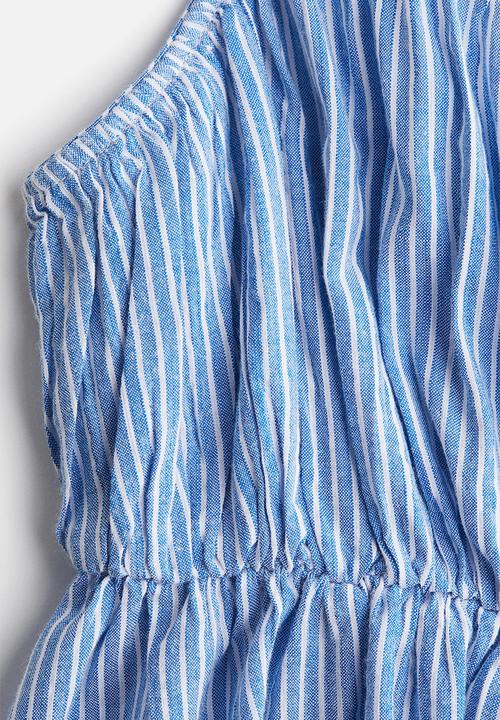 H&M - Peplum strappy top - blue striped