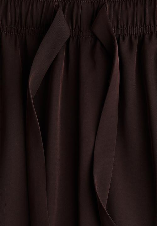 H&M - Drawstring twill trousers - burgundy