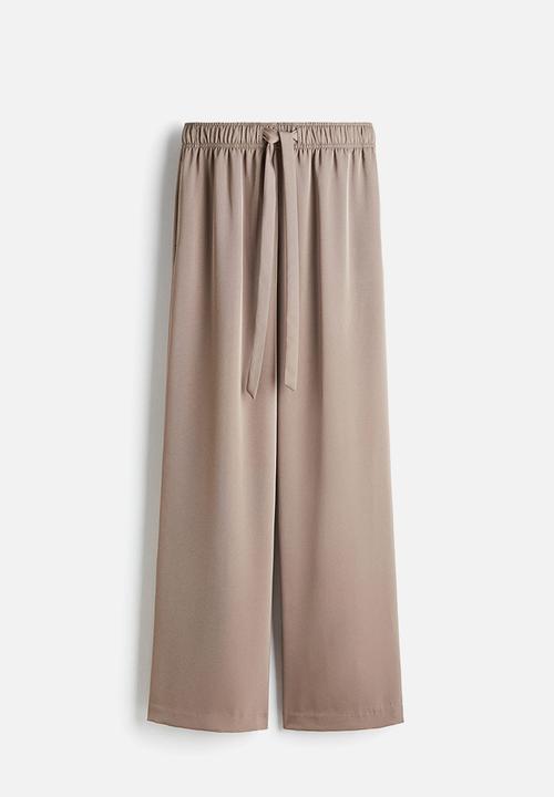 H&M - Drawstring twill trousers - mole