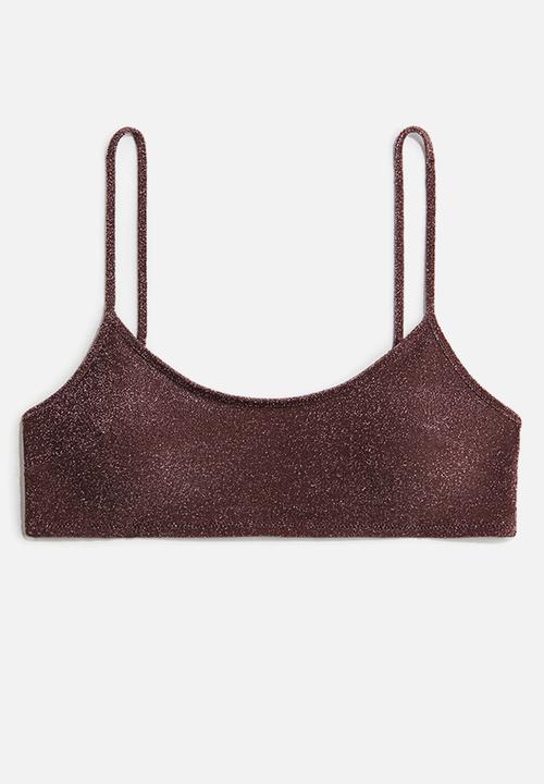H&M - Padded bikini top - dark brown