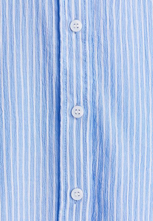 H&M - Cotton shirt - light blue striped