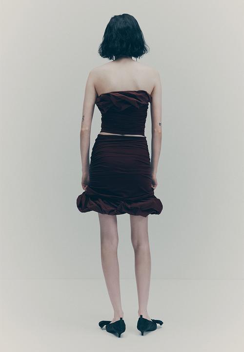 H&M - H&M Studio: Draped skirt - burgundy