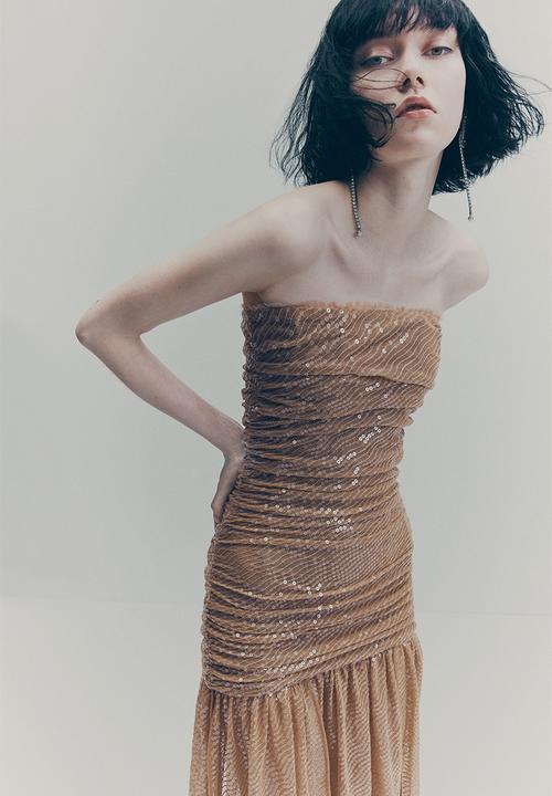 H&M - H&M Studio: Sequined evening gown - beige