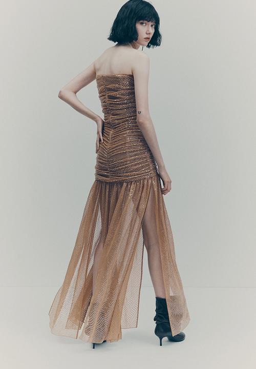 H&M - H&M Studio: Sequined evening gown - beige