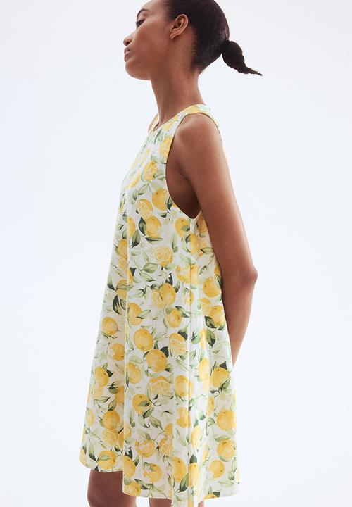 H&M - Shift dress - white/oranges