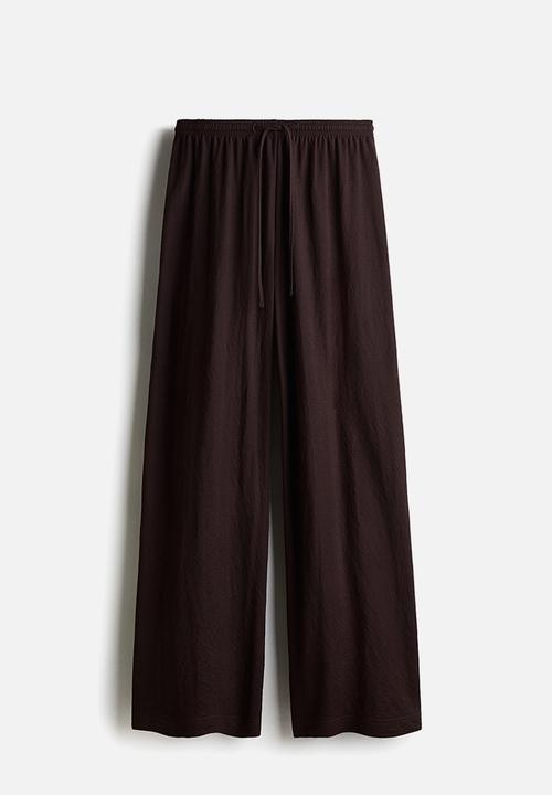 H&M - Wide pull-on trousers - dark brown 