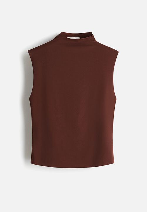 H&M - Sleeveless turtleneck top - dark brown