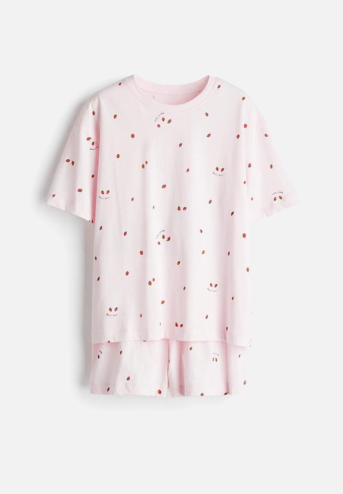 H&M - Printed pyjamas - powder pink strawberries