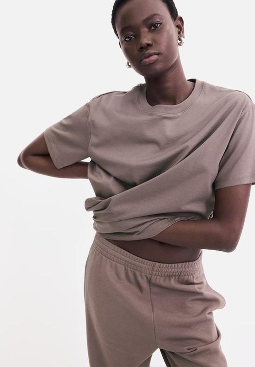 H&M - Cotton t-shirt - dark mole 