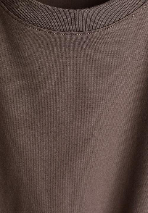 H&M - Cotton t-shirt - dark mole 