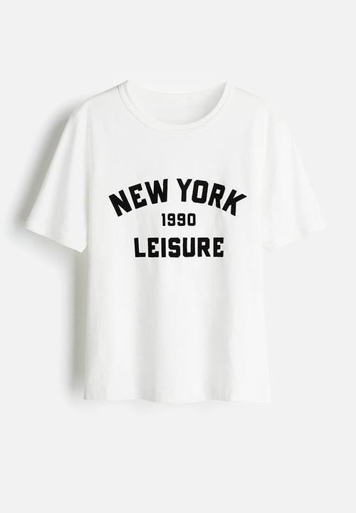H&M - Print-motif T-shirt - white/new york