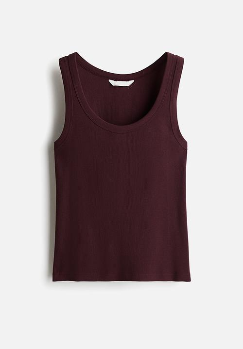 H&M - Ribbed vest top - burgundy 