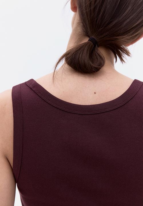H&M - Ribbed vest top - burgundy 
