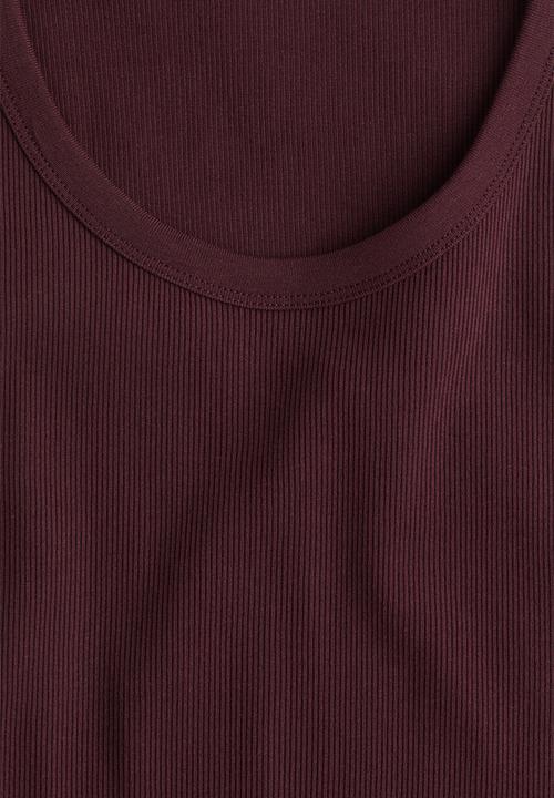 H&M - Ribbed vest top - burgundy 
