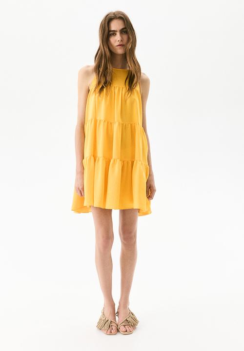 H&M - Tiered a-line dress - yellow
