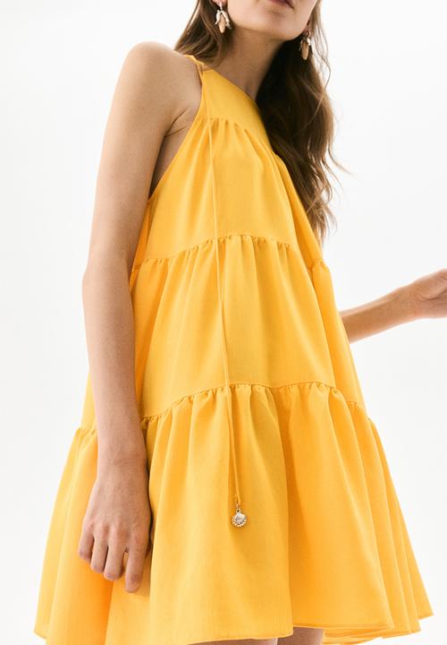 H&M - Tiered a-line dress - yellow