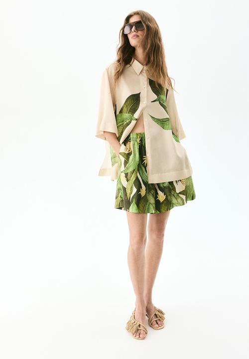 H&M - Patterned pull-on shorts -  green/patterned 