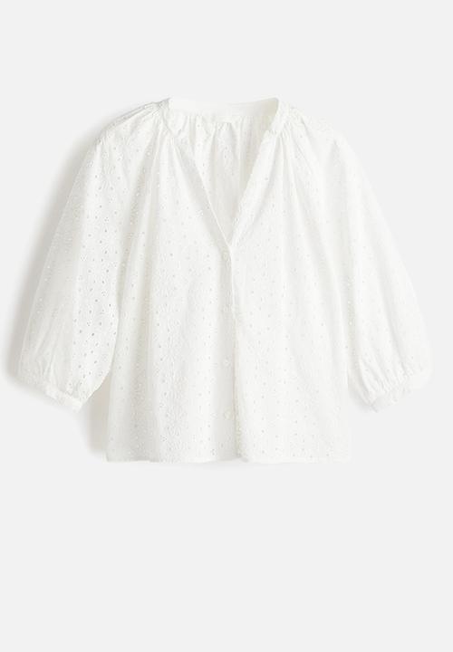 H&M - Broderie anglaise blouse - white