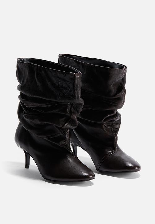 H&M - H&M Studio: Heeled leather boots - dark brown