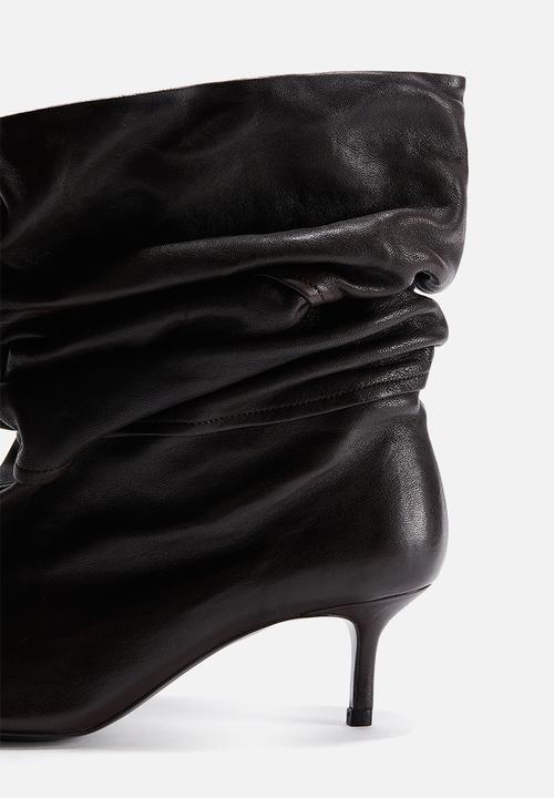 H&M - H&M Studio: Heeled leather boots - dark brown