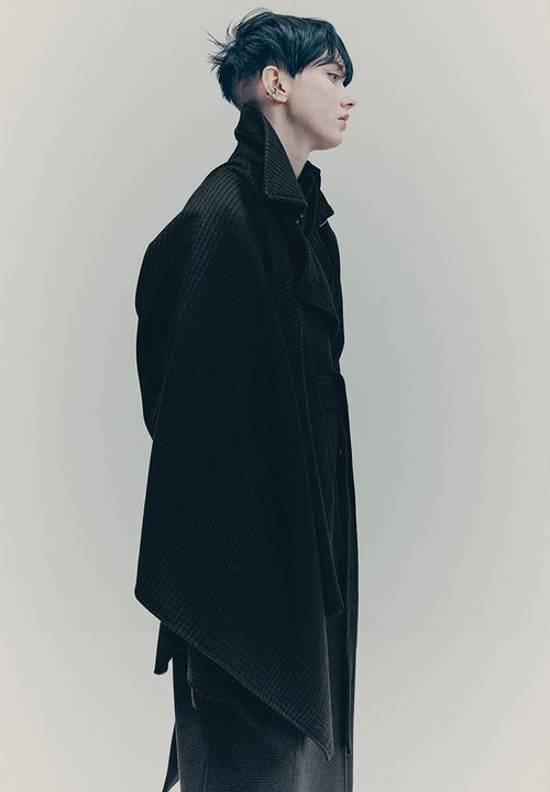 H&M - H&M Studio: Wool-blend scarf -  dark brown/checked