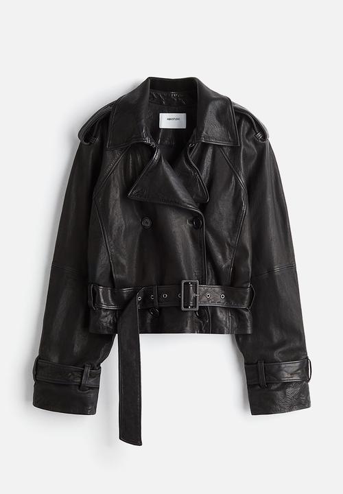 H&M - H&M Studio: Leather jacket - black