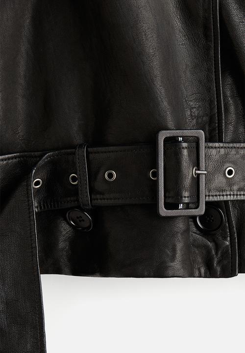 H&M - H&M Studio: Leather jacket - black