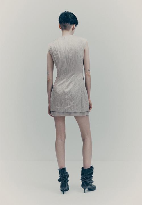 H&M - H&M Studio: Jacquard-weave dress - light greige 