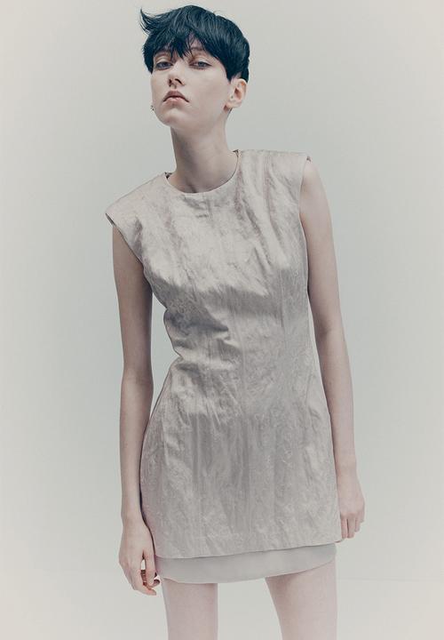 H&M - H&M Studio: Jacquard-weave dress - light greige 