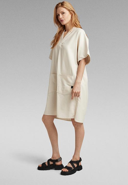 G-STAR - Comfy Tunic Dress s\s Wmn - Ecru