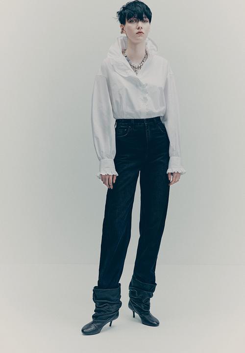 H&M - H&M Studio: Frill-trimmed cotton shirt - white
