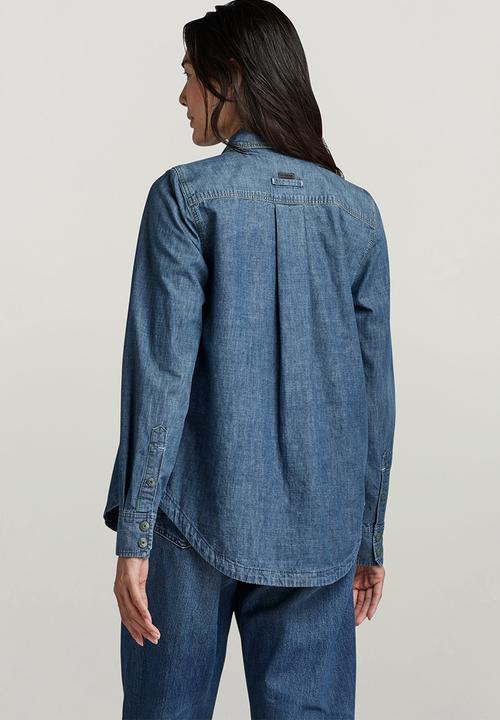 G-STAR - Flap Pocket Shirt l\s EV Wmn - Faded Cricket Blue