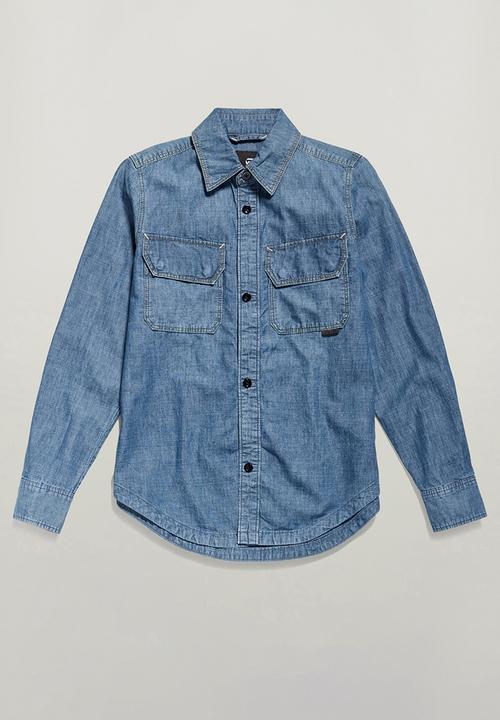 G-STAR - Flap Pocket Shirt l\s EV Wmn - Faded Cricket Blue