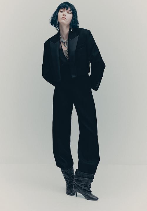 H&M - H&M Studio: Wool tuxedo blazer - black