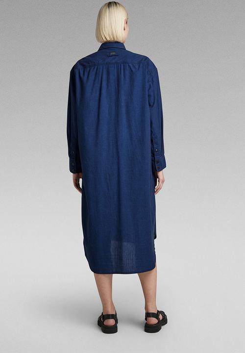 G-STAR - Long Western Shirt Dress EV Wmn - Rinsed