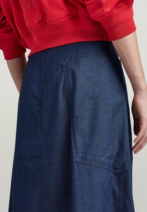 G-STAR - A-Line Long Wrap Skirt Wmn - Rinsed