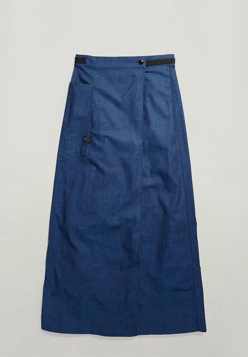 G-STAR - A-Line Long Wrap Skirt Wmn - Rinsed