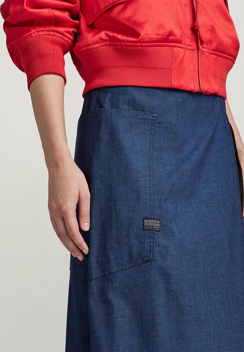 G-STAR - A-Line Long Wrap Skirt Wmn - Rinsed