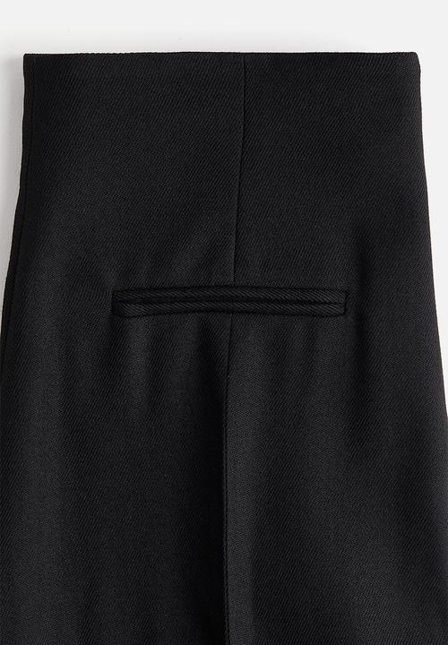 H&M - H&M Studio: Slit-detail wool trousers - black