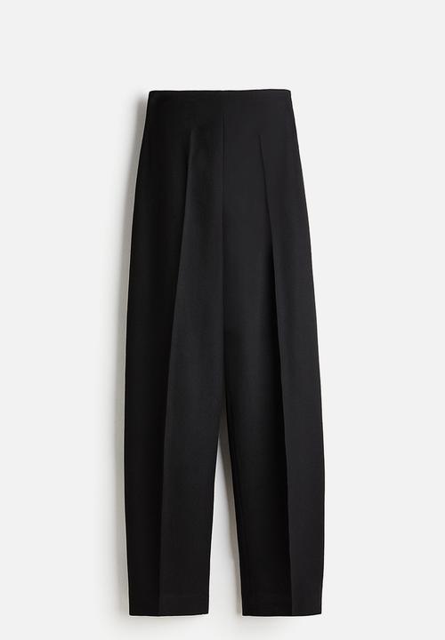 H&M - H&M Studio: Slit-detail wool trousers - black