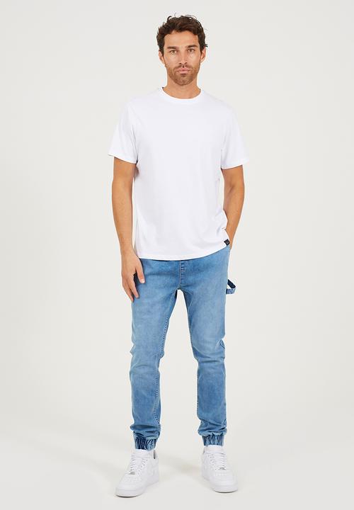 Brave Soul - Cuffed Carpenter Denim Jean - Light Blue Regular Length