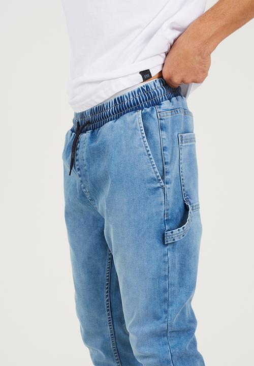 Brave Soul - Cuffed Carpenter Denim Jean - Light Blue Regular Length
