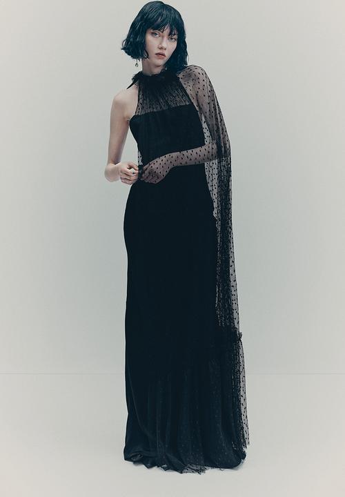 H&M - H&M Studio: Mesh-cape dress - black