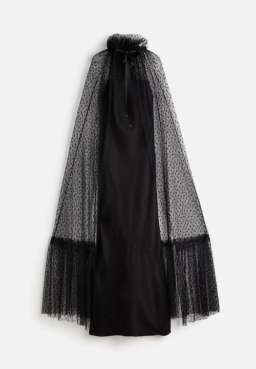 H&M - H&M Studio: Mesh-cape dress - black