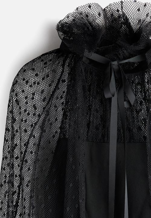 H&M - H&M Studio: Mesh-cape dress - black