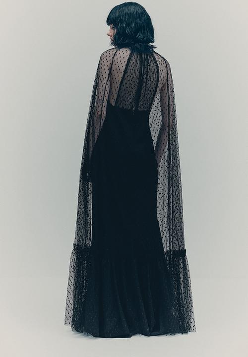 H&M - H&M Studio: Mesh-cape dress - black