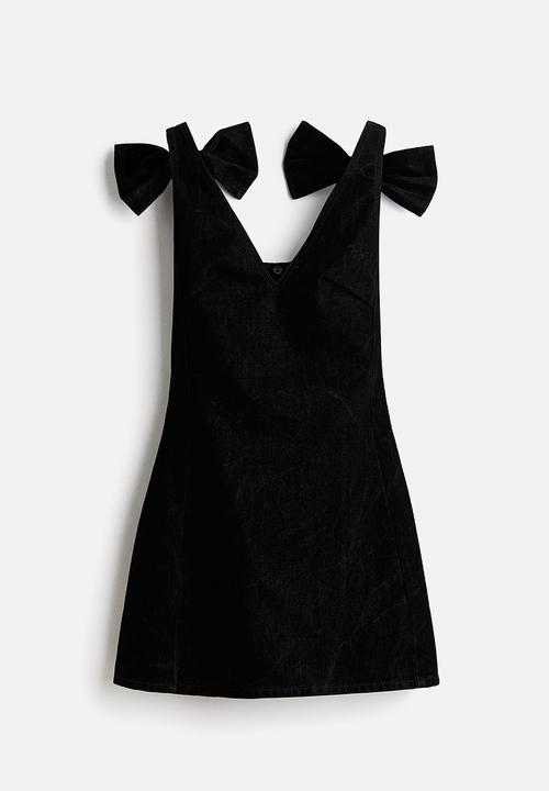 H&M - H&M Studio: Bow-detail mini dress - black
