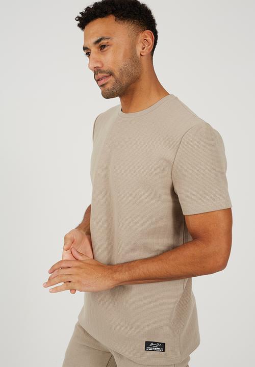 Brave Soul - Crew Neck T-shirt  - Light Sand