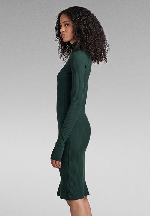 G-STAR - Rib Slim Dress Wmn - Laub